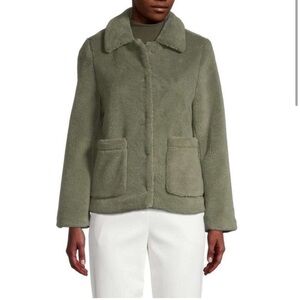 REBECCA MINKOFF Harley Wool Plush Pile green Jacket  M NWT